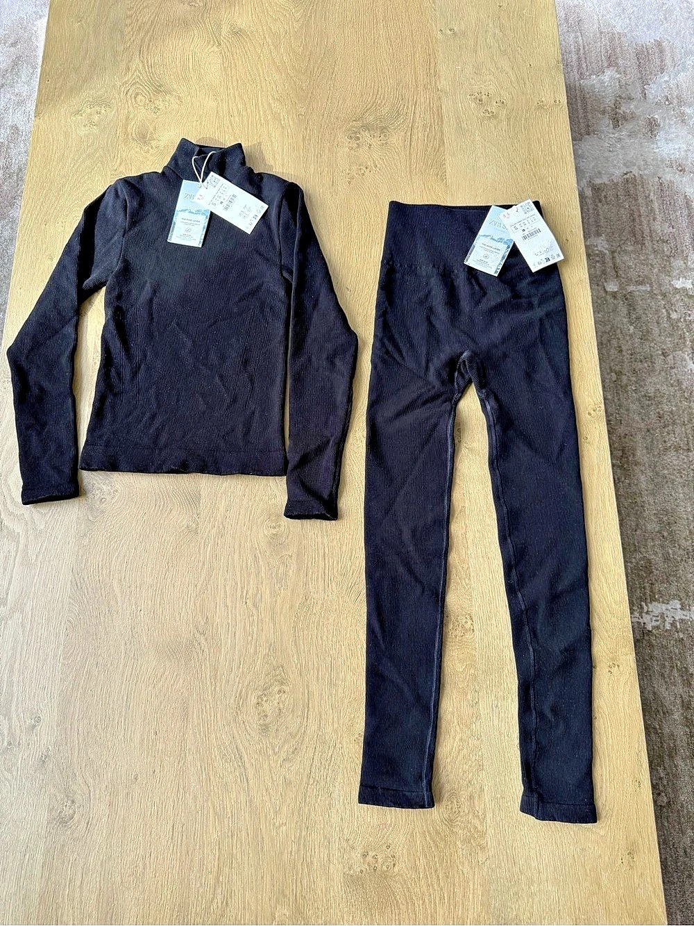 Zara Ski Collection The Base Layer Black Base Layer Set NWT